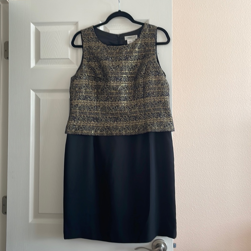 Coldwater Creek evening dress, one piece, Black and Gold, P14